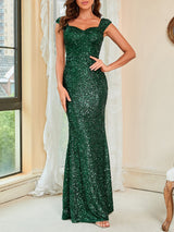 Yeşil Askılı Uzun Paspas Elbise