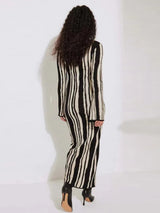 Kontrast Çan Kol Maxi Elbise