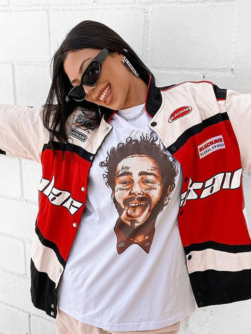 Günlük uzun kollu rüzgarlık motorcu ceketi