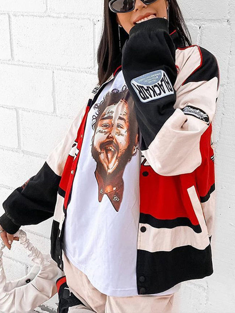 Günlük uzun kollu rüzgarlık motorcu ceketi