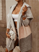 Marled Çizgili Simli Kapüşonlu Hırka