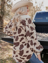 Baskılı Orta Boy Fitilli Kadife Gömlek Ceket