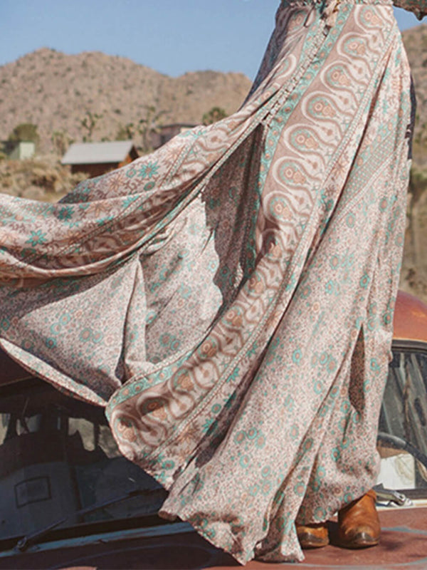 V Yaka Şifon Seksi Maxi Elbise