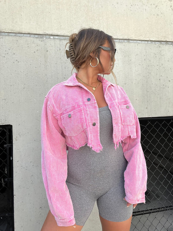Kısa Fitilli Ceket Pembe