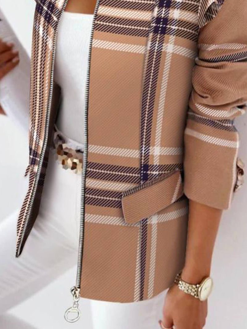 Ekose Günlük Küçük Blazer