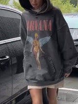 Rahat Ve Tembel Retro Tarzı Kapşonlu Kazak