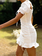 Kalçayı Saran Seksi Pileli Mini Elbise