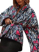 Baskılı İnce Cepli Pamuklu Hırka Kaban