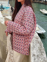 Zarif Baskılı Pamuklu Ceket