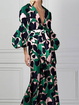 Seksi V Yaka Maxi Elbise