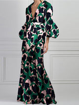 Seksi V Yaka Maxi Elbise