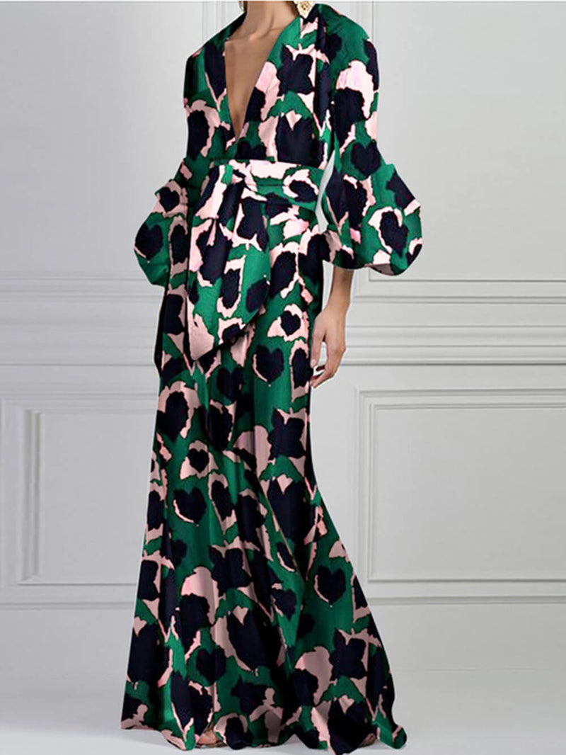 Seksi V Yaka Maxi Elbise