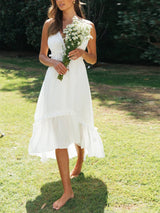 Şifon Fırfırlı Midi Elbise