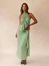 Whispers in Pistachio Maxi Dress
