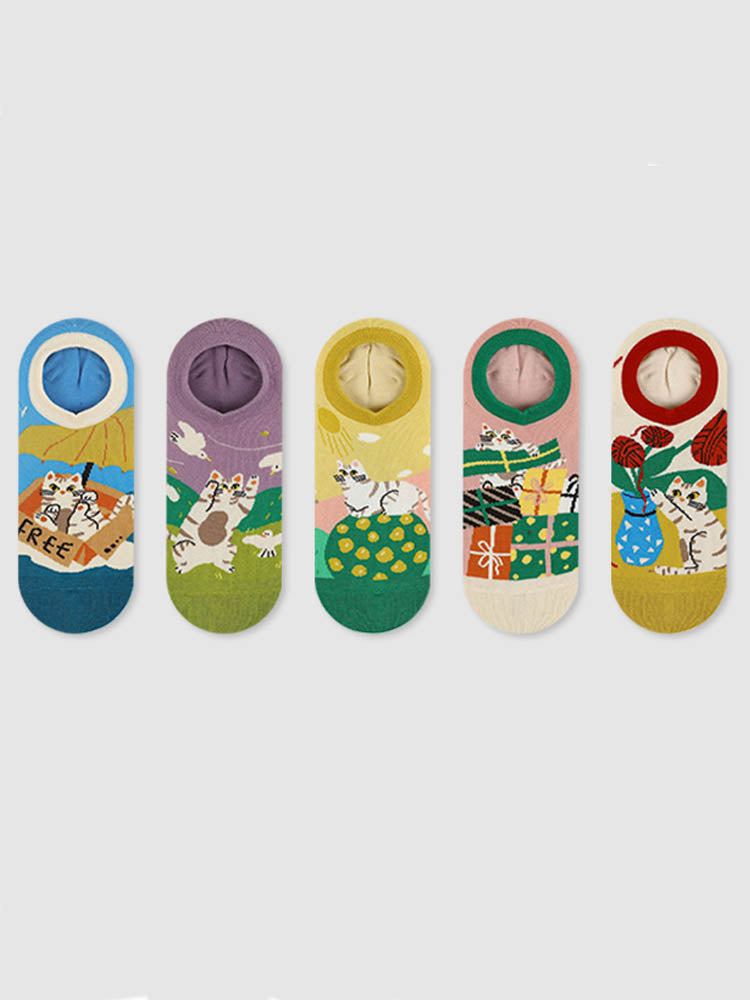 Karikatür Kitty Tekne Çorap