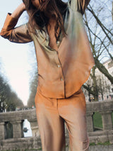 Zarif Tie-Dye Gradient Baskılı Gömlek