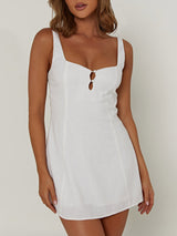 Kalp Yaka Mini Elbise