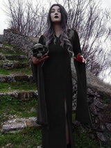 Cadılar Bayramı Seksi Yarık Etek Cadı Maxi Elbise