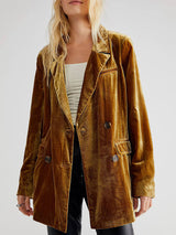 Kadife Yırtmaçlı Blazer