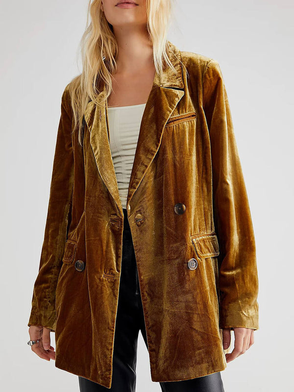 Kadife Yırtmaçlı Blazer