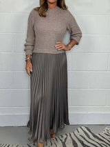 Pliseli Panel Elbise