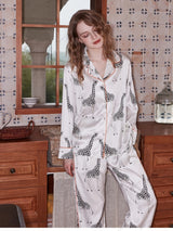 Buz İpek Uzun Kollu Salaş Günlük Giyim - Zürafa Desenli