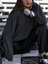 Klasik Düz Renk Yuvarlak Yaka Kazak