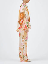 Benzersiz Baskılı Günlük Gömlek Üst ve Elastik Bel Bol Pantolon Takımı