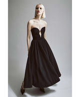 Elegant Retro Inspired Strapless Midi Dress