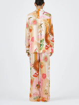 Benzersiz Baskılı Günlük Gömlek Üst ve Elastik Bel Bol Pantolon Takımı