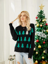 Parıldayan Payetli Noel Ağacı Örgü Kazak