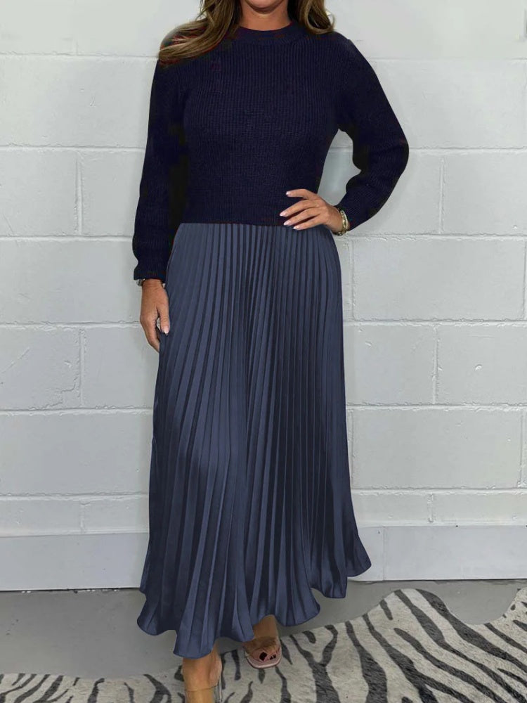 Pliseli Panel Elbise