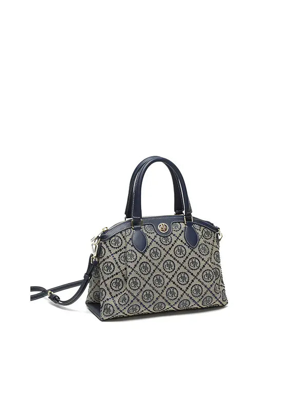 Star Detail Top Handle Tote Crossbody Bag