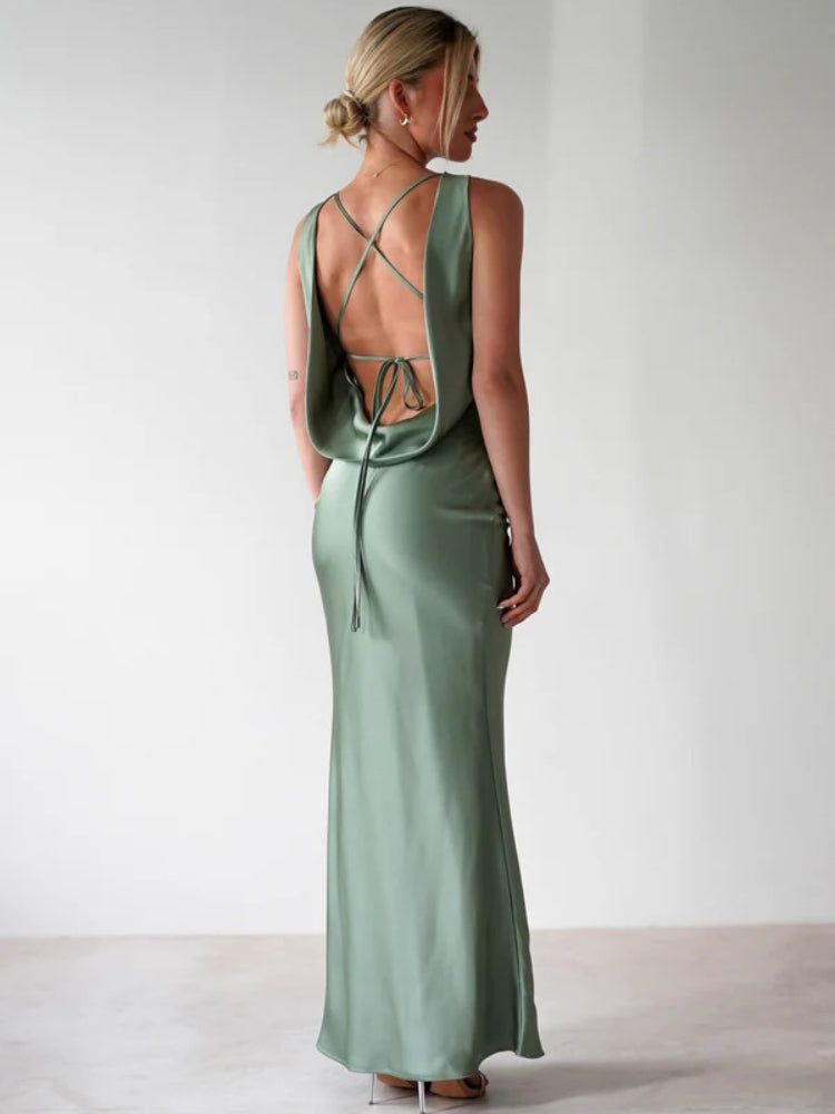 Solid Slim Sleeveless Dress