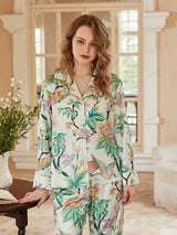 Şakayık Desenli Uzun Kollu Ev Giyimi Seti