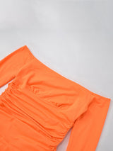 Omuz Açık Çan Kol Elbise