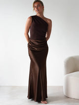 Asymmetric Neckline Sleeveless Dress