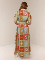 Shirt Collar Linen Long Dress