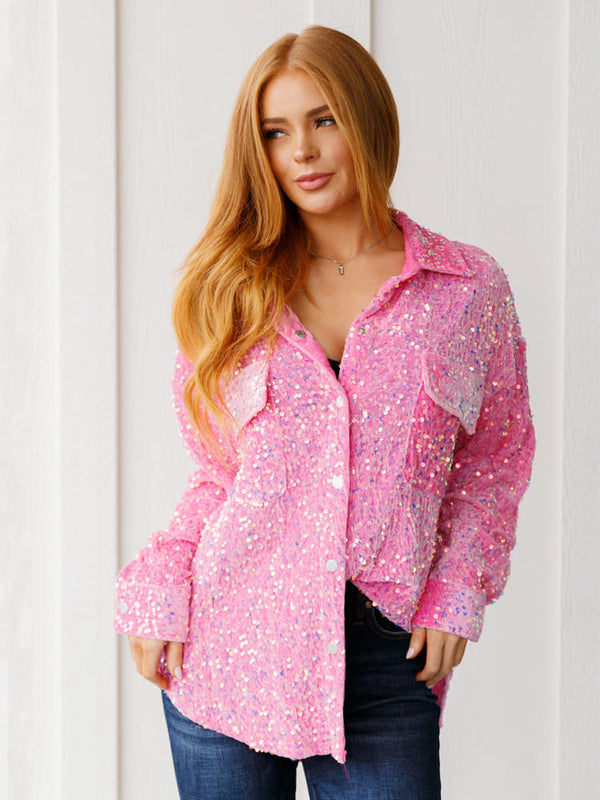 Payetli Cepli Gömlek