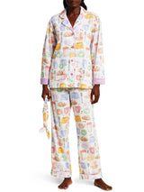 Sütlü Çay ve Ekmek Desenli Pijama Takımı