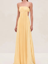 Pleated Backless Slip Dress