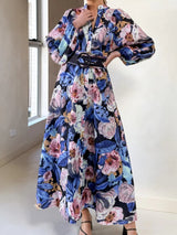 Relaxed Belted Puff Sleeve Dress