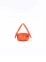 Leather Cloud Bag with Bow Detail