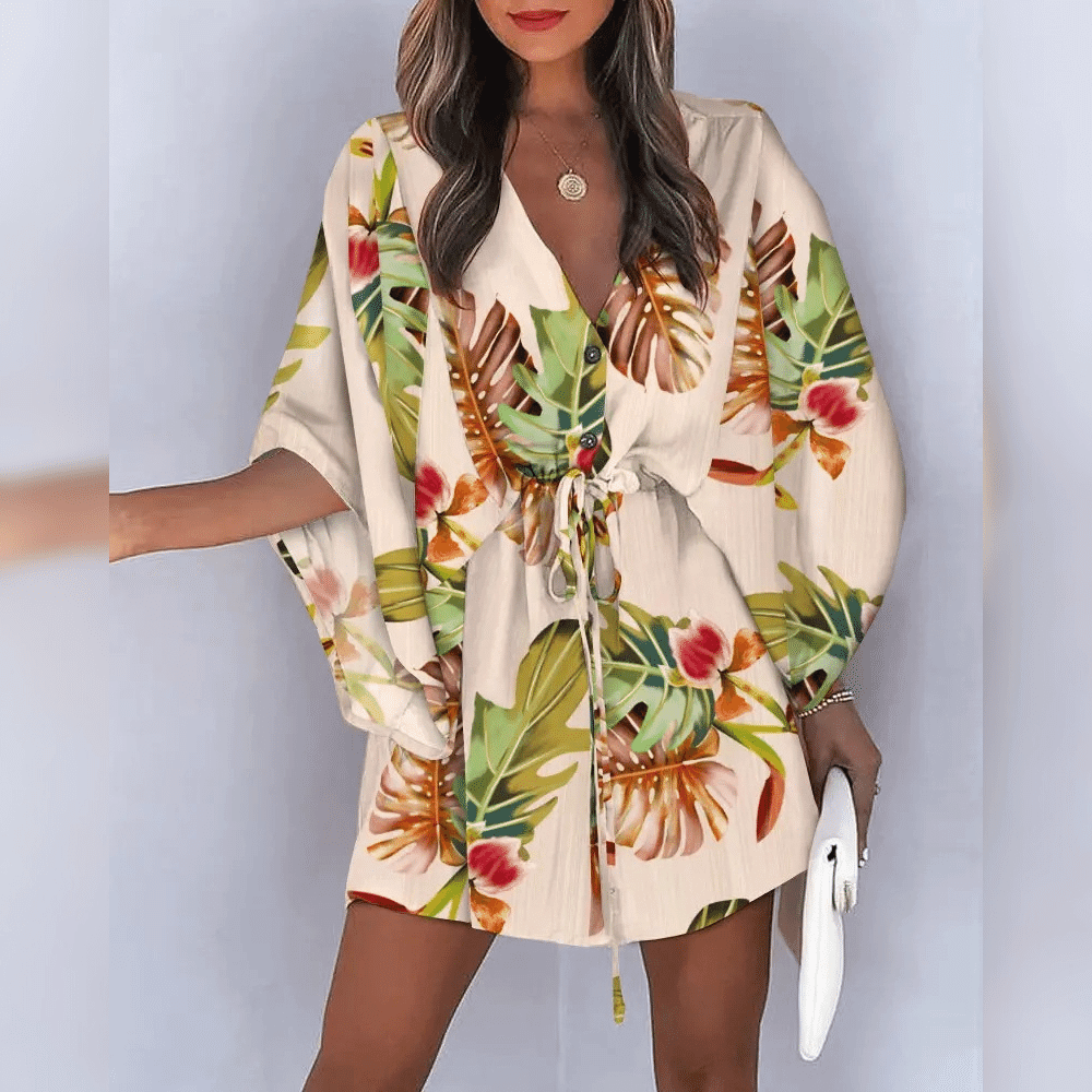 Kimono Detaylı Zarif Elbise