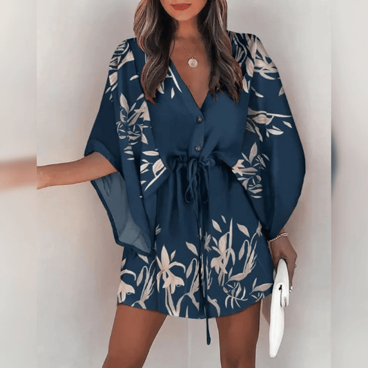 Kimono Detaylı Zarif Elbise