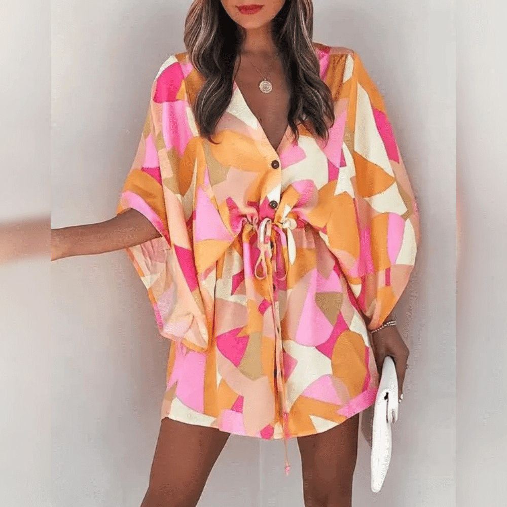 Kimono Detaylı Zarif Elbise