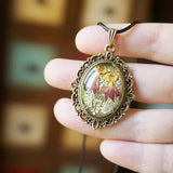 Reçine Preslenmiş Çiçek Kolyeler - Fransız Retro Menekşe ve Lobelia Erinus