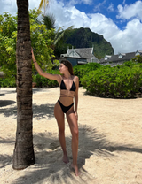 Tan-through Kastani Halter Üçgen Bikini Seti