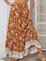 Turuncu Yüksek Bel Kuşgözü Detaylı Etek