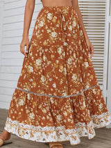 Turuncu Yüksek Bel Kuşgözü Detaylı Etek